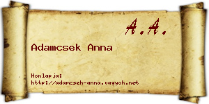 Adamcsek Anna névjegykártya